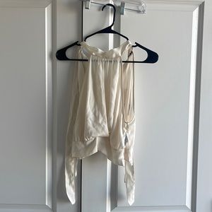 Zara Cream halter chiffon top size M new with tag